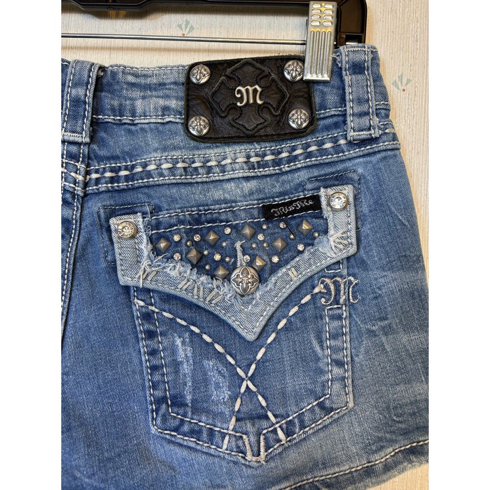 Miss Me jw4288h13 Studded Short Size 27 Low Rise Embellished Boho Festival Y2K - Picture 3 of 8